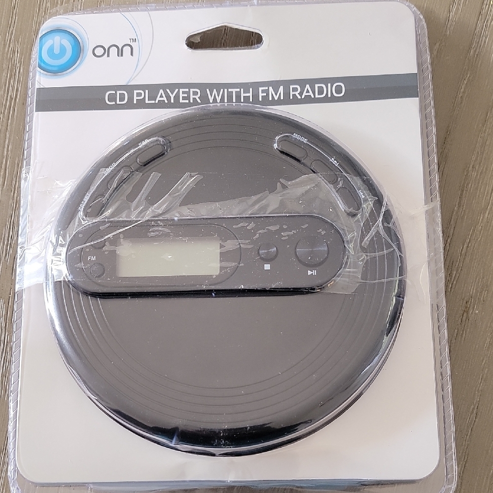 Onn Running Black Portable CD Player with FM Radio